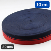 10 METERS - 30mm Striped Gros Grain with Navy and Red Stripes